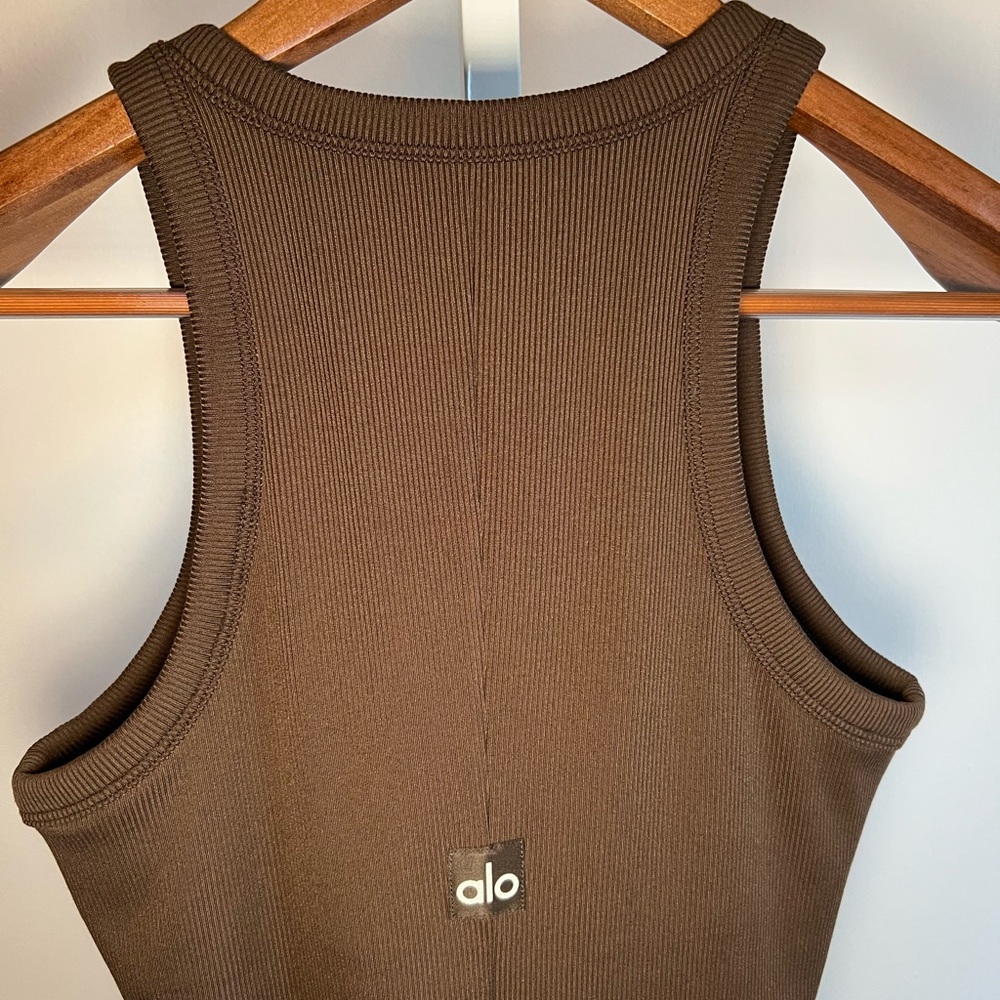Alo Goddess Ribbed Go-To Dress Espresso Medium (8/10)